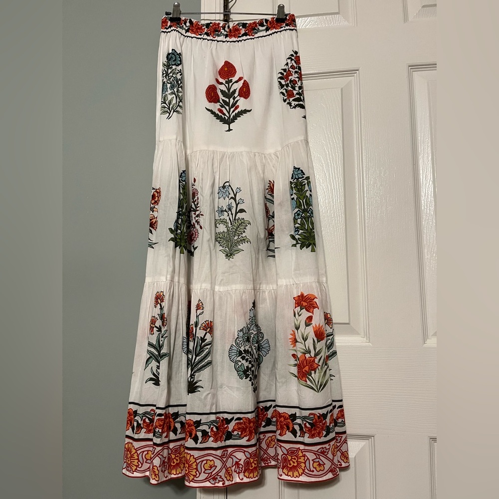 Bindu Floral Cotton Maxi Skirt